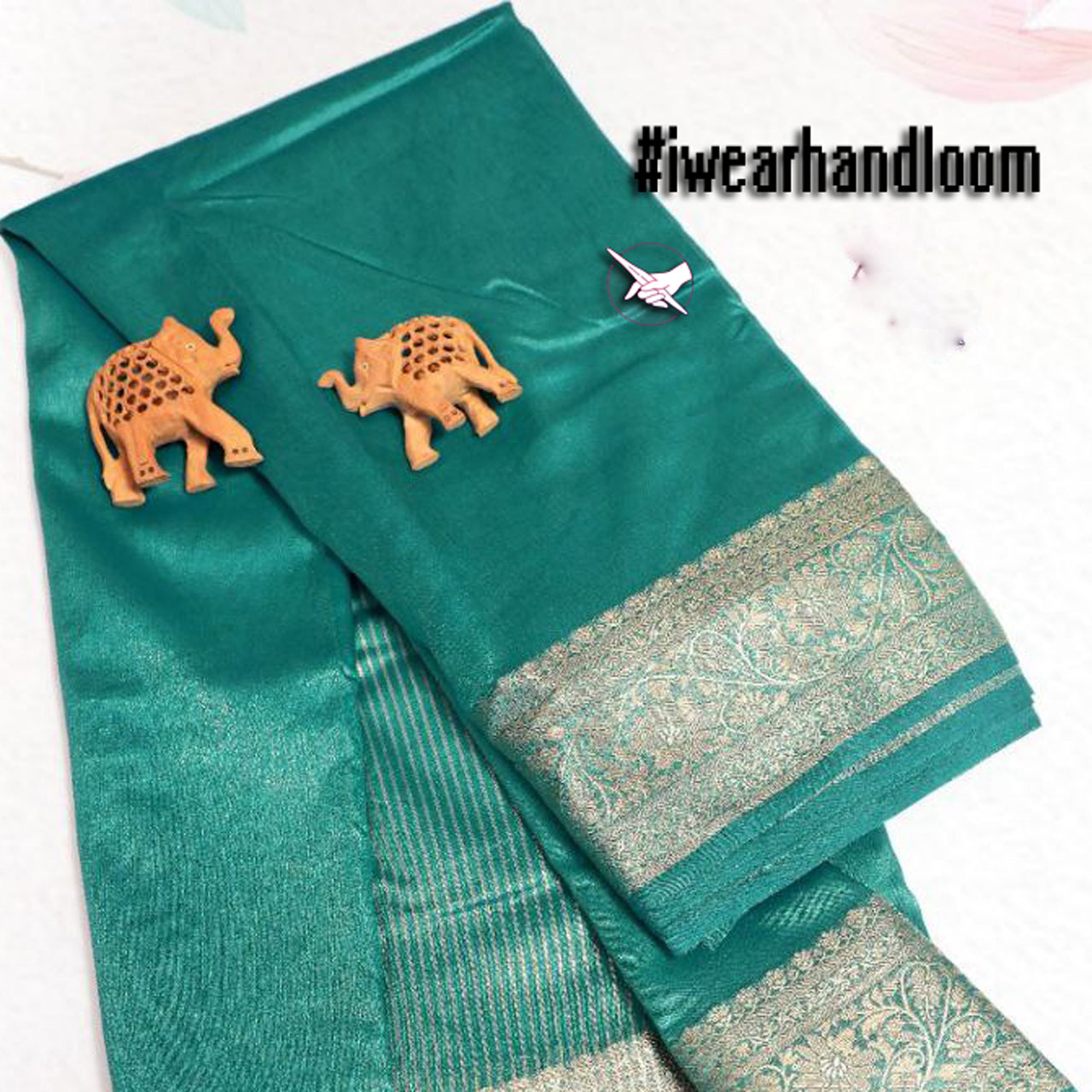 Daily Wear Tissue Soft Silk Teal Weaving Work Saree