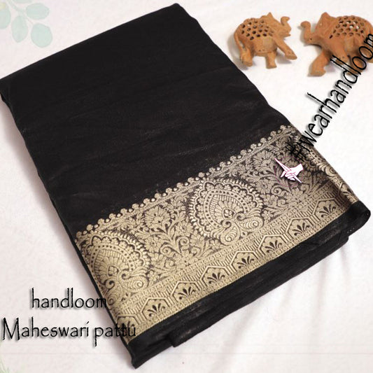 Black Tissue Soft Silk Fancy Weaving Work Saree