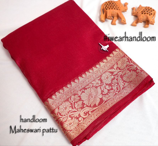 Tissue Soft Silk Maroon Color Weaving Work Saree