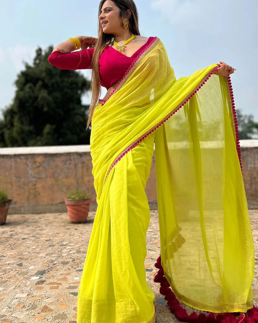 Rafelo Latkan With Sabyasachi Sequence and Thred Butta Work Saree