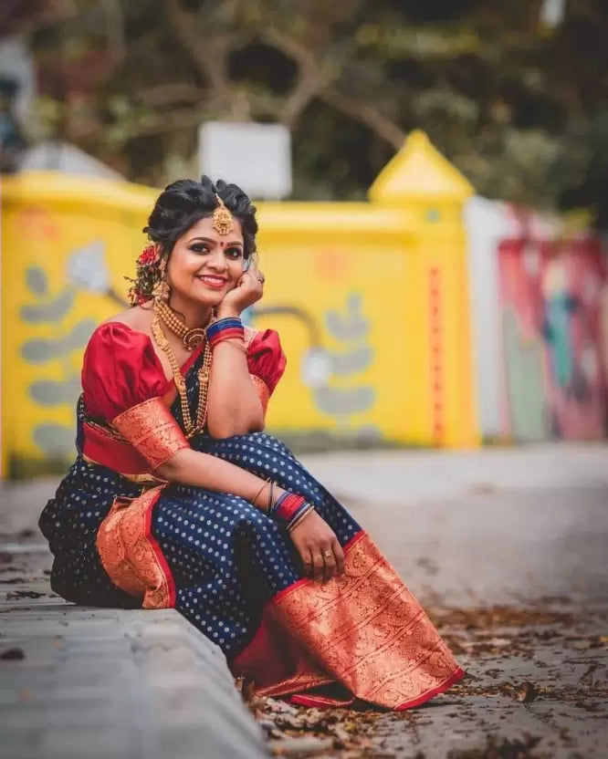 red woven design kanjivaram saree