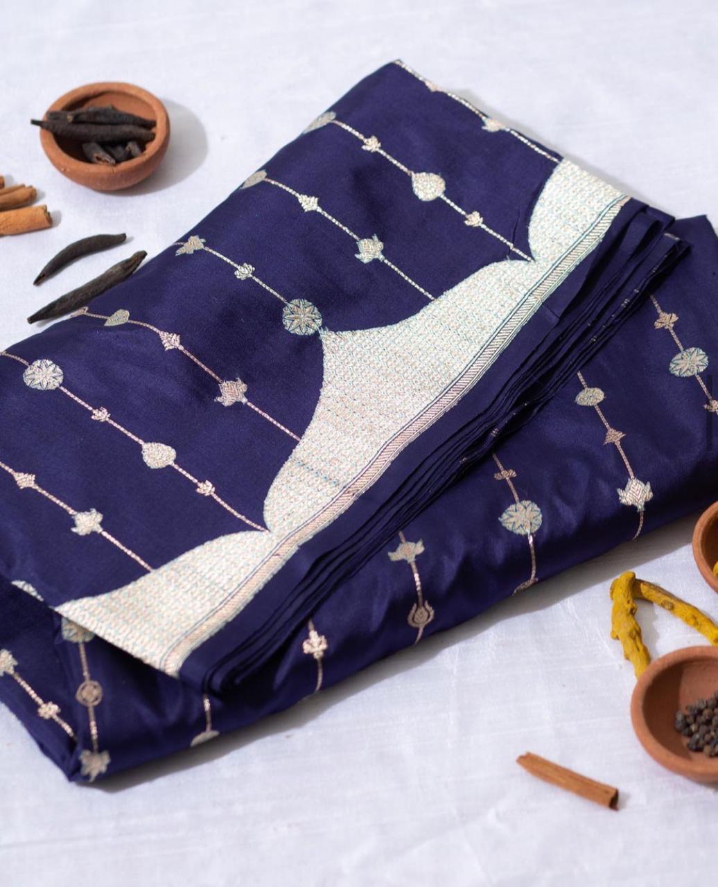 beautiful blue kota silk saree