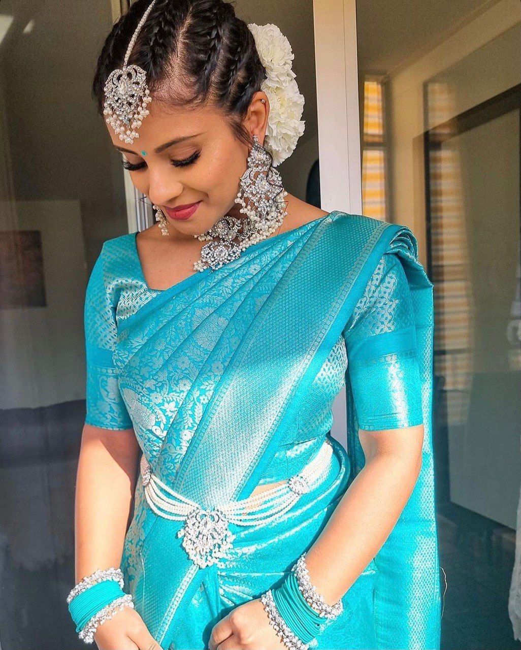 blue saree for wedding