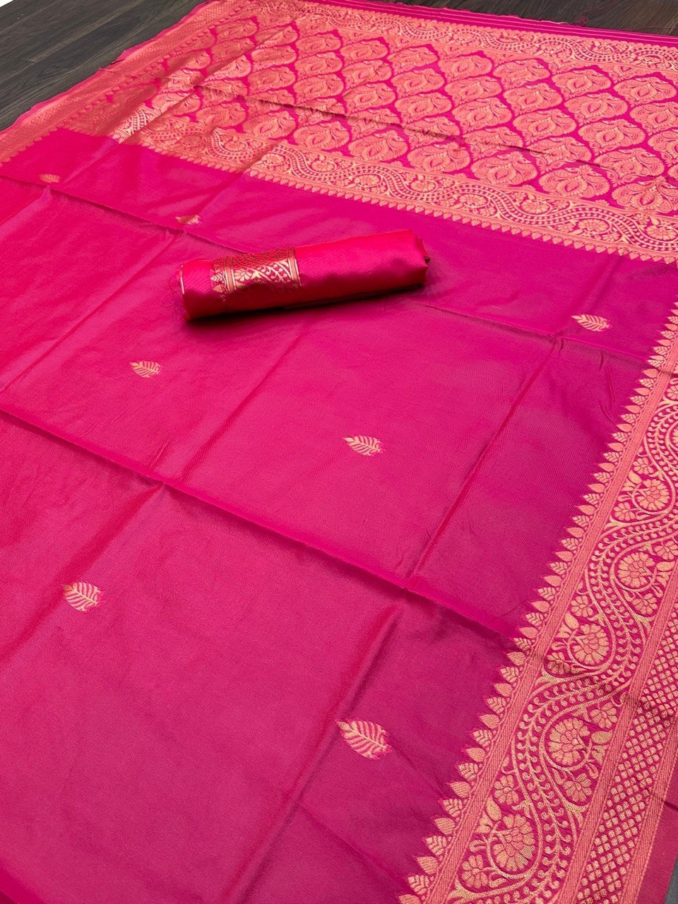 Classic Banarsi Soft Silk Saree with elaborate Kadwa patterns