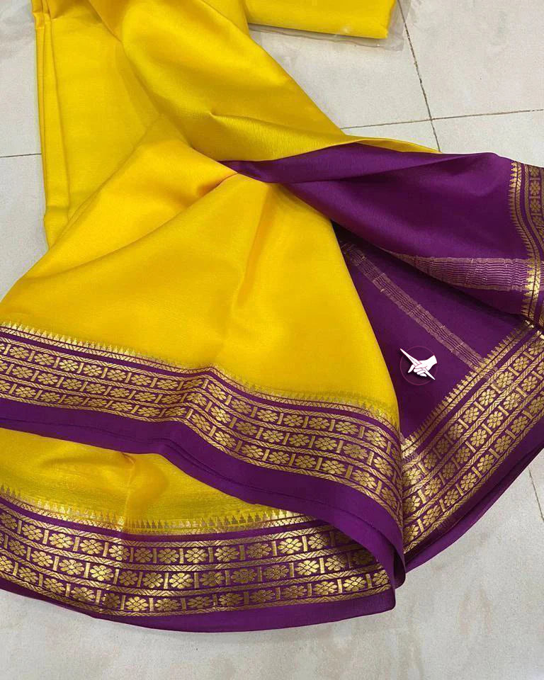 Exclusive Zari Border Mysore Silk Saree